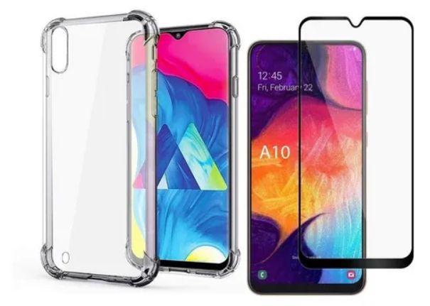 Capa Capinha Case Samsung Galaxy A10 Anti Shock + Película 3D 5D 9D  Blindada Cobre 100% Da Tela Borda Resistente - ELETRODU - Acessórios  Originais para Celular - Magazine Luiza