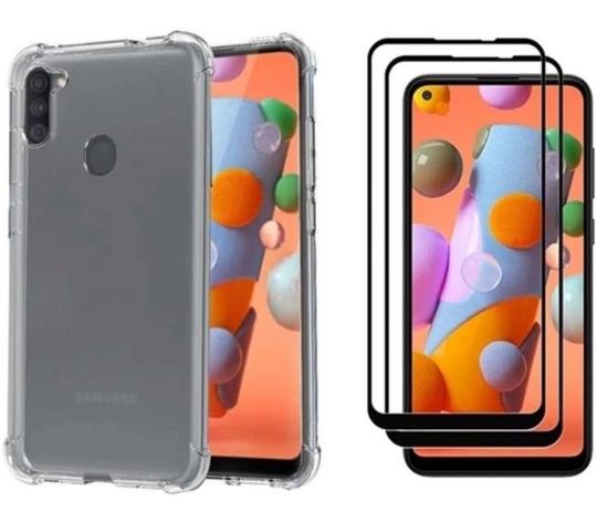 Capa Capinha Case Samsung Galaxy A11 Anti Shock + Película 3D 5D 9D  Blindada Cobre 100% Da Tela Borda Resistente - ELETRODU - Capinha de  Celular - Magazine Luiza