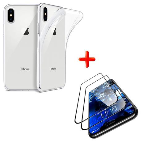 Capa Capinha Case Ultra Fina Casca Ovo iPhone X Xs Transparente + Película  - Cases Premium - Kit Capinha e Película para Celular - Magazine Luiza