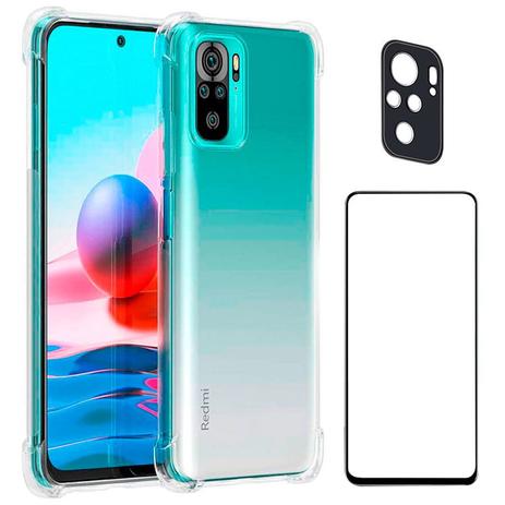 Capa Capinha Compatível Xiaomi Redmi Note 10 Tela 6.43 + Película Vidro 3d  + Pelicula Camera - Coronitas - Kit Capinha e Película para Celular -  Magazine Luiza