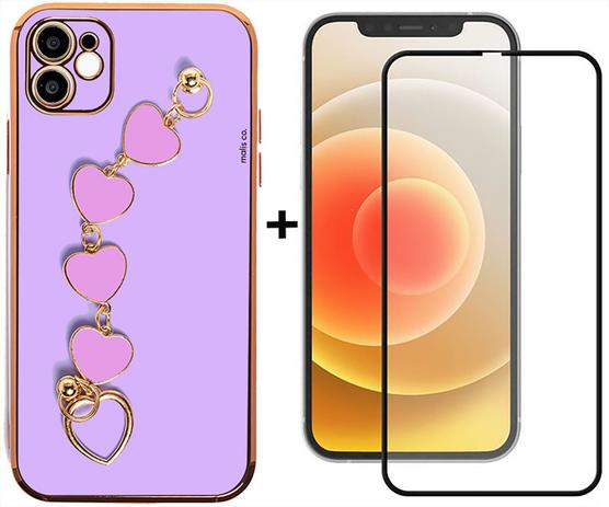 Capa Capinha iPhone 11 + Película 9D / Silicone Corrente de Coração Luxo  Premium / Lilás - Malis Case - Capinha de Celular - Magazine Luiza