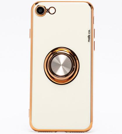 Capa Capinha iPhone 7/8 / Silicone Premium Suporte Anel Atras Luxo - Branca  - Malis Case - Capinha de Celular - Magazine Luiza