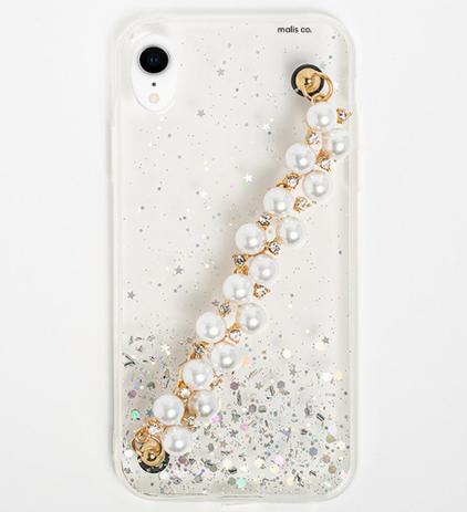 Capa Capinha iPhone XR / Silicone Premium Glitter Corrente de Perolas Luxo  - Transparente - Malis Case - Capinha de Celular - Magazine Luiza