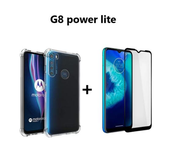 Capa Capinha Motorola Moto G8 Power Lite Anti Shock + Película 3D 5D 9D  Blindada Cobre 100% Da Tela Borda Resistente - ELETRODU - Kit Capinha e  Película para Celular - Magazine Luiza