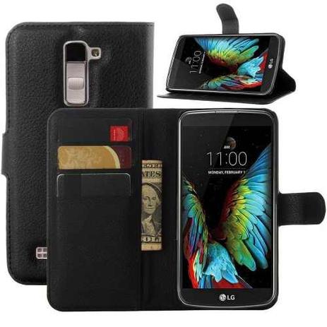 Capa Carteira Lg K10 Dual K430tv K420n Preta Menor preço em Capa Carteira Lg K10 Dual K430tv K420n Preta