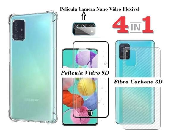 Capa Case Anti Impacto Galaxy A51 + Pelicula Vidro 9D + Pelicula Camera +  Skim Verso 3D - Flex - Kit Capinha e Película para Celular - Magazine Luiza