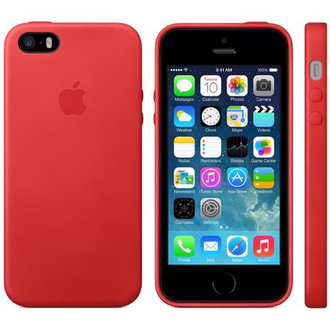 Capa Case Capinha Silicone Aveludado Iphone 5s Vermelho Capinha De