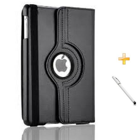 Capa/Case Couro iPad Mini 2/3 Giratória 360 / Caneta Touch (Preto) - Skin t18 Menor preço em Capa/Case Couro iPad Mini 2/3 Giratória 360 / Caneta Touch (Preto) - Skin t18