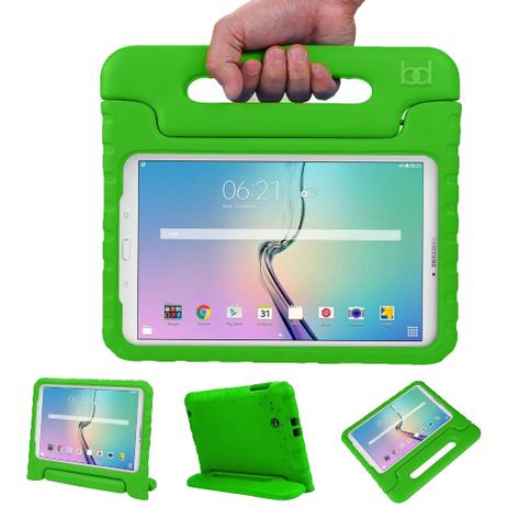 Menor preço em Capa Case Protetor Infantil Anti-Choque/Impacto Galaxy Tab E T560/T561 9,6” (Verde) - Skin t18