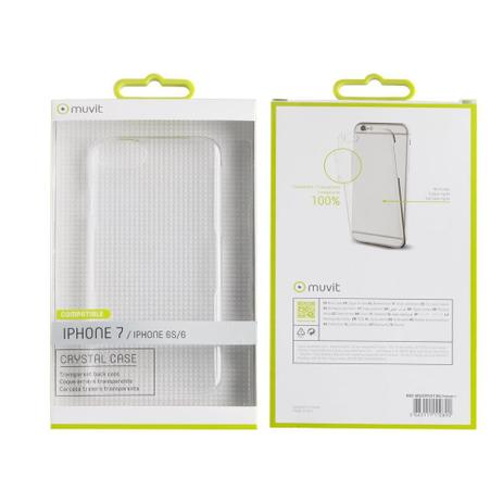 Capa Crystal Case Iphone 8/7/6/6s Transparente - Original - Muvit Menor preço em Capa Crystal Case Iphone 8/7/6/6s Transparente - Original - Muvit