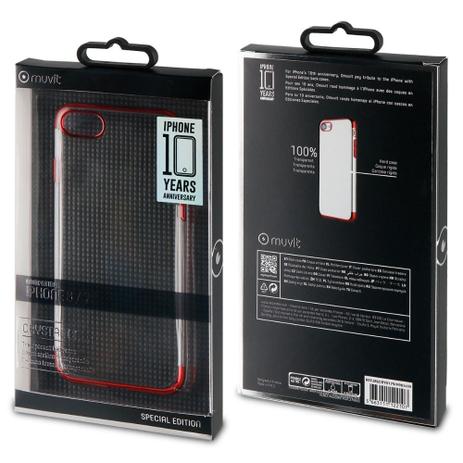 Capa Crystal case Transp. c/ lateral Vermelha Iphone 8/7 - Muvit Menor preço em Capa Crystal case Transp. c/ lateral Vermelha Iphone 8/7 - Muvit