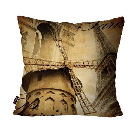 Capa de Almofada Decorativa Avulsa Marrom Moinho Catavento - Pump up Menor preço em Capa de Almofada Decorativa Avulsa Marrom Moinho Catavento - Pump up
