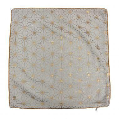 Capa de almofada e poliester branco e dourado 45cm x 45cm - Btc decor Menor preço em Capa de almofada e poliester branco e dourado 45cm x 45cm - Btc decor