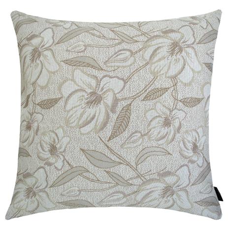 Capa de Almofada Jacquard Flores 40x40cm Ráfia - Ecaza Menor preço em Capa de Almofada Jacquard Flores 40x40cm Ráfia - Ecaza