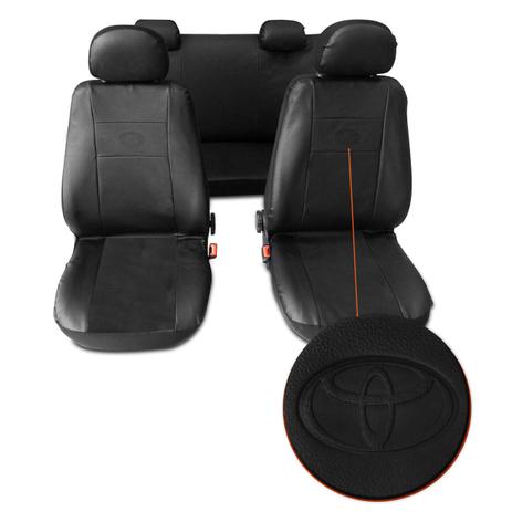 Capa de Banco Carro Automotivo Couro Ecológico Universal Toyota Preto 9 Peças - Prime Menor preço em Capa de Banco Carro Automotivo Couro Ecológico Universal Toyota Preto 9 Peças - Prime