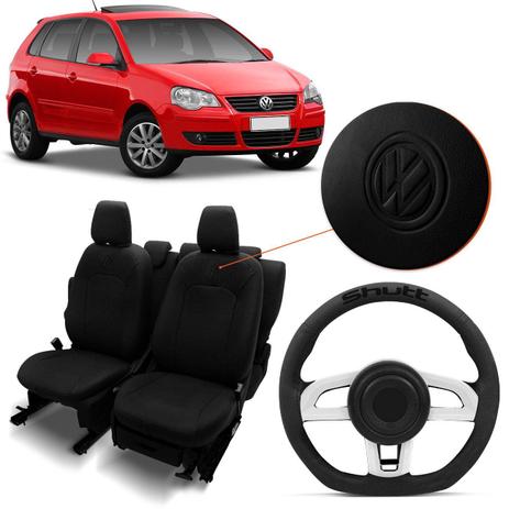 Capa De Banco Couro Ecológico Polo Hatch Sedan 03 A 14 Preto Bipartido 13 Peças + Capa Volante Shutt - Couro e arte é ruim? Capa De Banco Couro Ecológico Polo Hatch Sedan 03 A 14 Preto Bipartido 13 Peças + Capa Volante Shutt - Couro e arte é boa?