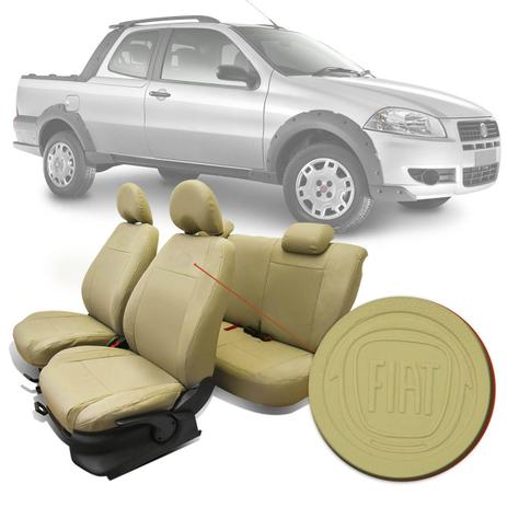 Capa De Banco Couro Ecológico Strada Cabine Dupla 2010 A 2012 Bege 10 Peças - Prime é boa?