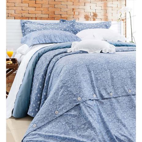 Capa de Edredom (Duvet) Casal King Dolce Vitta 03 Peças 100 Algodão 400 Fios - Fio Egípcio - Azul - Ruth sanches Menor preço em Capa de Edredom (Duvet) Casal King Dolce Vitta 03 Peças 100 Algodão 400 Fios - Fio Egípcio - Azul - Ruth sanches