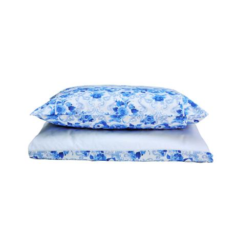 Capa de Edredom/Duvet Solteiro Bizantina com Fronha - Blue gardenia Menor preço em Capa de Edredom/Duvet Solteiro Bizantina com Fronha - Blue gardenia