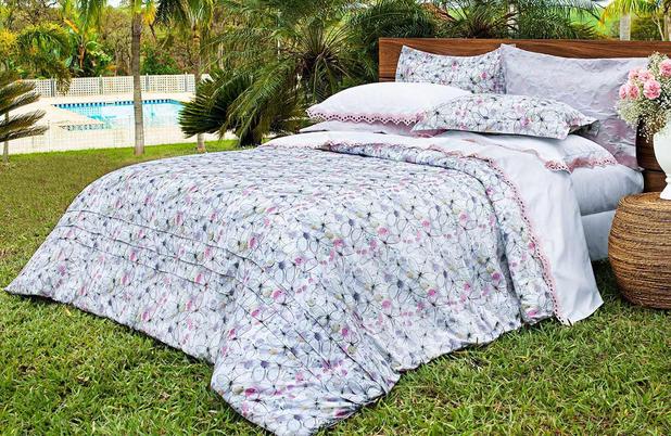 Capa de Edredom Super King Borboletas em Fio Egipicio Percal 400 fios - Dolce Vitta Duvets com 3 peças - Ruth sanches Menor preço em Capa de Edredom Super King Borboletas em Fio Egipicio Percal 400 fios - Dolce Vitta Duvets com 3 peças - Ruth sanches