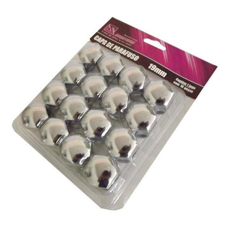 Capa de parafuso de roda cromada 19 mm embalagem (16 unidades) - Shekparts Menor preço em Capa de parafuso de roda cromada 19 mm embalagem (16 unidades) - Shekparts