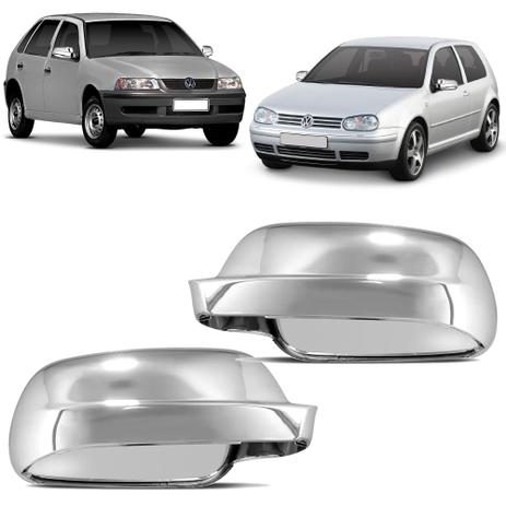Capa de Retrovisor Cromada Gol G3 G4 2000 a 2013 Golf 2000 a 2006 Acabamento Impecável Plástico ABS - Blawer Menor preço em Capa de Retrovisor Cromada Gol G3 G4 2000 a 2013 Golf 2000 a 2006 Acabamento Impecável Plástico ABS - Blawer