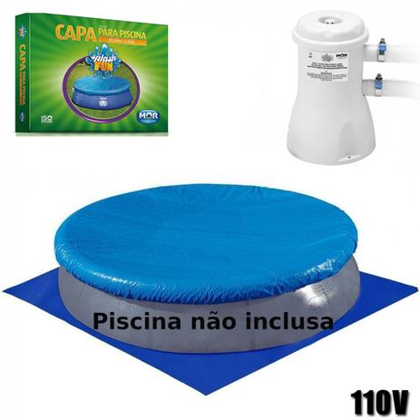 Capa + Forro + Bomba Filtrante 110v Compativel com Piscina 2400 L Inflavel Mor Menor preço em Capa + Forro + Bomba Filtrante 110v Compativel com Piscina 2400 L Inflavel Mor