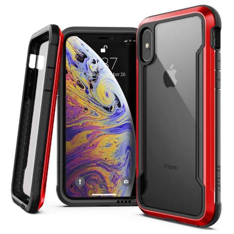 Capa iPhone Xs X Anti-Impacto X-Doria Defense Shield Military Grade Drop em Alumínio Premium Vermelho Menor preço em Capa iPhone Xs X Anti-Impacto X-Doria Defense Shield Military Grade Drop em Alumínio Premium Vermelho
