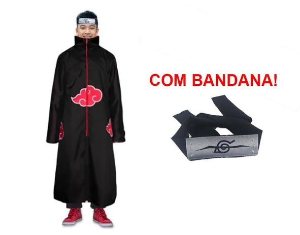 Capa Manto Akatsuki Naruto Cosplay Itachi Fantasia Com Bandana - Fun Party  - Fantasias para Crianças - Magazine Luiza
