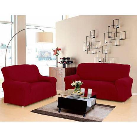 Capa p/ Sofá 2 e 3 Lugares de Malha New City Vermelho Sultan Menor preço em Capa p/ Sofá 2 e 3 Lugares de Malha New City Vermelho Sultan