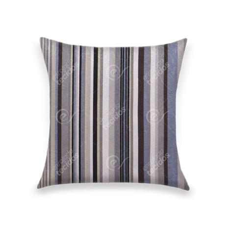 Capa para Almofada em Tecido Jacquard Estampado Listrado Azul e Cinza Menor preço em Capa para Almofada em Tecido Jacquard Estampado Listrado Azul e Cinza