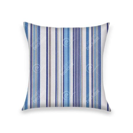 Capa para Almofada em Tecido Jacquard Estampado Listrado Azul Menor preço em Capa para Almofada em Tecido Jacquard Estampado Listrado Azul