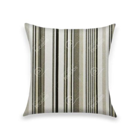 Capa para Almofada em Tecido Jacquard Estampado Listrado Cinza Menor preço em Capa para Almofada em Tecido Jacquard Estampado Listrado Cinza