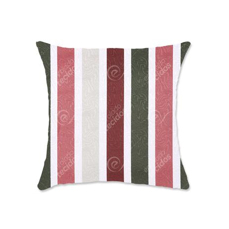 Capa para Almofada em Tecido Jacquard Estampado Listrado Rosa e Verde Menor preço em Capa para Almofada em Tecido Jacquard Estampado Listrado Rosa e Verde