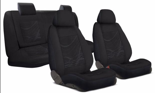 FORD FIESTA ST 05-08 BLACK SEAT COVERS WITH GREY PIPING
