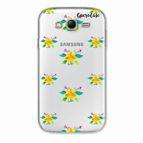 Capa para Galaxy Grand 2 Duos TV Flores Amarelas Transparente - Quero case Menor preço em Capa para Galaxy Grand 2 Duos TV Flores Amarelas Transparente - Quero case