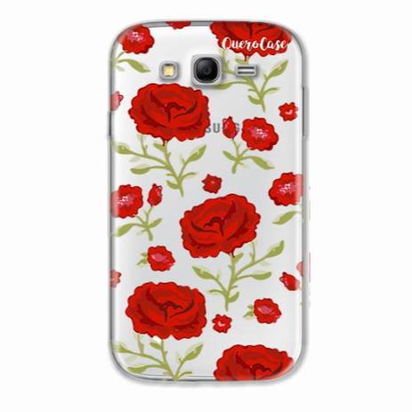 Capa para Galaxy Grand 2 Duos TV Rosas Vermelhas Transparente - Quero case Menor preço em Capa para Galaxy Grand 2 Duos TV Rosas Vermelhas Transparente - Quero case
