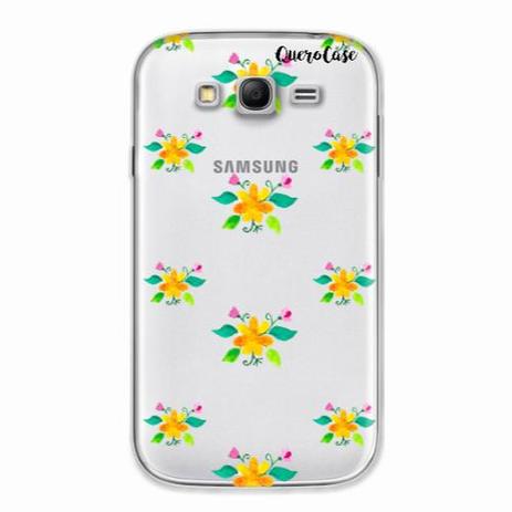 Capa para Galaxy Grand Duos Flores Amarelas Transparente - Quero case Menor preço em Capa para Galaxy Grand Duos Flores Amarelas Transparente - Quero case