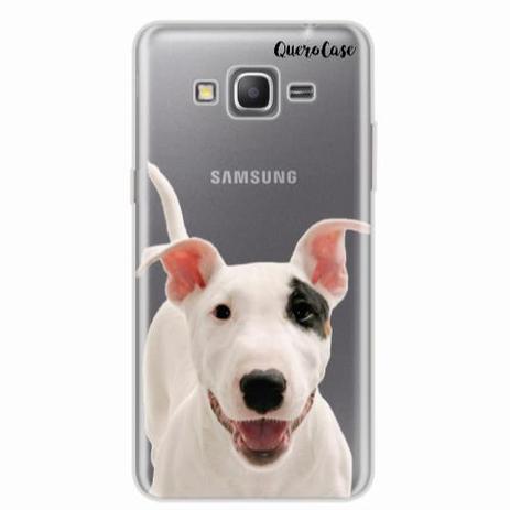 Capa para Galaxy Grand Prime Bull Terrier Transparente - Quero case Menor preço em Capa para Galaxy Grand Prime Bull Terrier Transparente - Quero case