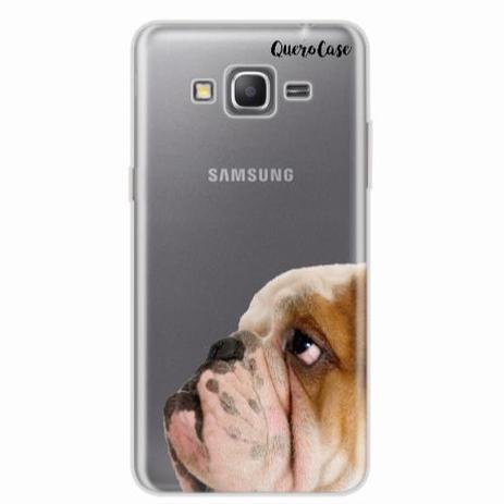 Capa para Galaxy Grand Prime Bulldog Inglês Transparente - Quero case Menor preço em Capa para Galaxy Grand Prime Bulldog Inglês Transparente - Quero case