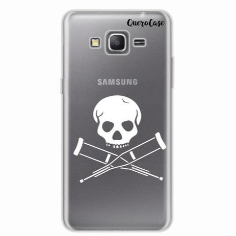 Capa para Galaxy Grand Prime Caveira Jackass Transparente - Quero case Menor preço em Capa para Galaxy Grand Prime Caveira Jackass Transparente - Quero case