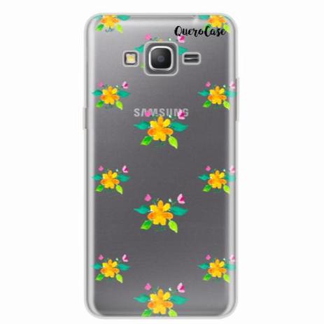 Menor preço em Capa para Galaxy Grand Prime Flores Amarelas Transparente - Quero case