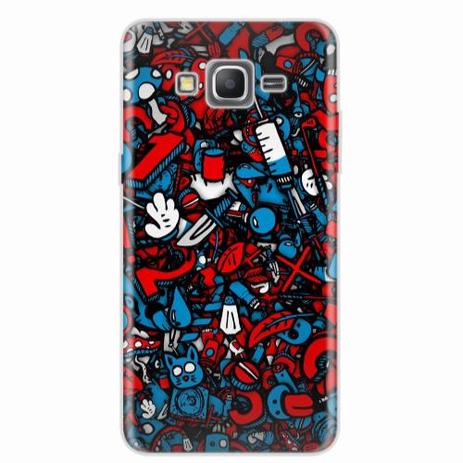 Capa para Galaxy Grand Prime Graffiti Azul e Vermelho - Quero case Menor preço em Capa para Galaxy Grand Prime Graffiti Azul e Vermelho - Quero case