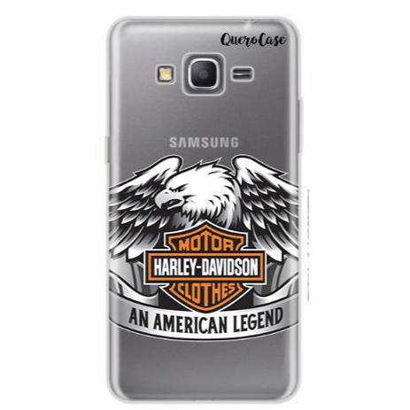 Capa para Galaxy Grand Prime Harley Davidson Transparente - Quero case Menor preço em Capa para Galaxy Grand Prime Harley Davidson Transparente - Quero case