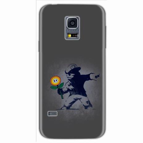Capa para Galaxy S5 Mini Banksy Super Mario - Quero case Menor preço em Capa para Galaxy S5 Mini Banksy Super Mario - Quero case