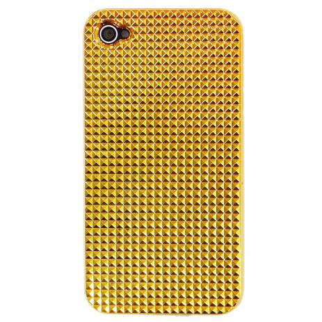 Capa para iPhone 4/4s de Acrílico Quadradinhos Dourado com película protetora - Iwill Menor preço em Capa para iPhone 4/4s de Acrílico Quadradinhos Dourado com película protetora - Iwill