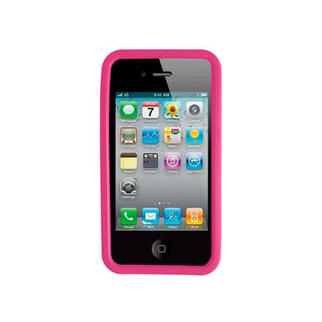 Capa para Iphone 4 e 4S Emborrachada CA07 Rosa Pink - Unik Menor preço em Capa para Iphone 4 e 4S Emborrachada CA07 Rosa Pink - Unik