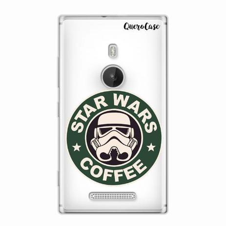 Capa para Lumia 925 Star Wars Coffee Transparente - Quero case Menor preço em Capa para Lumia 925 Star Wars Coffee Transparente - Quero case