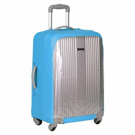 Capa para Mala de Viagem Média Azul/transparente Sestini Menor preço em Capa para Mala de Viagem Média Azul/transparente Sestini