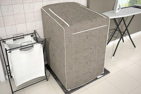 Capa para máquina de lavar roupa  de 7kg a 9kg - estampada bege - adomes é boa?
